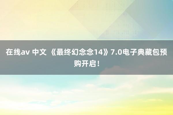 在线av 中文 《最终幻念念14》7.0电子典藏包预购开启！