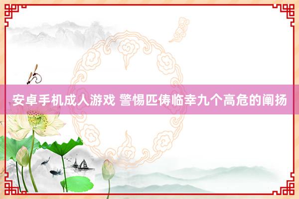 安卓手机成人游戏 警惕匹俦临幸九个高危的阐扬