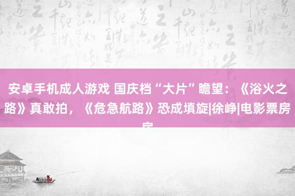 安卓手机成人游戏 国庆档“大片”瞻望：《浴火之路》真敢拍，《危急航路》恐成填旋|徐峥|电影票房